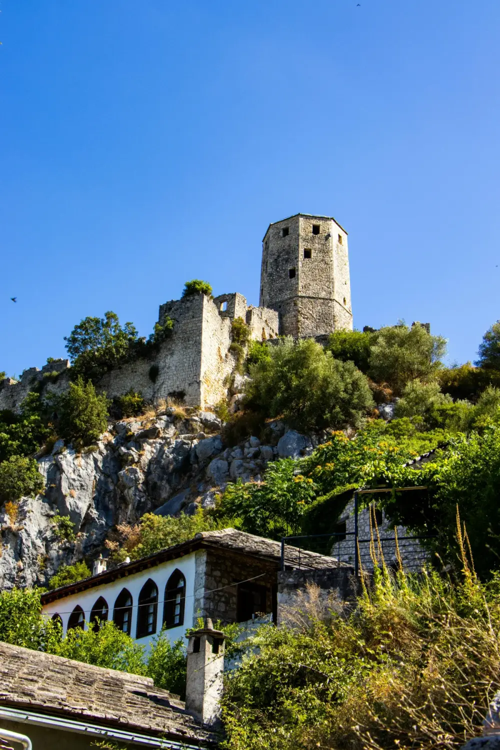 Počitelj historic Ottoman fortress village above the Neretva River